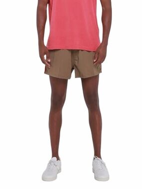 Osklen Brown Swim Trunks Shorts Mens Medium 31 Waist Stripe Lined Beach Surf